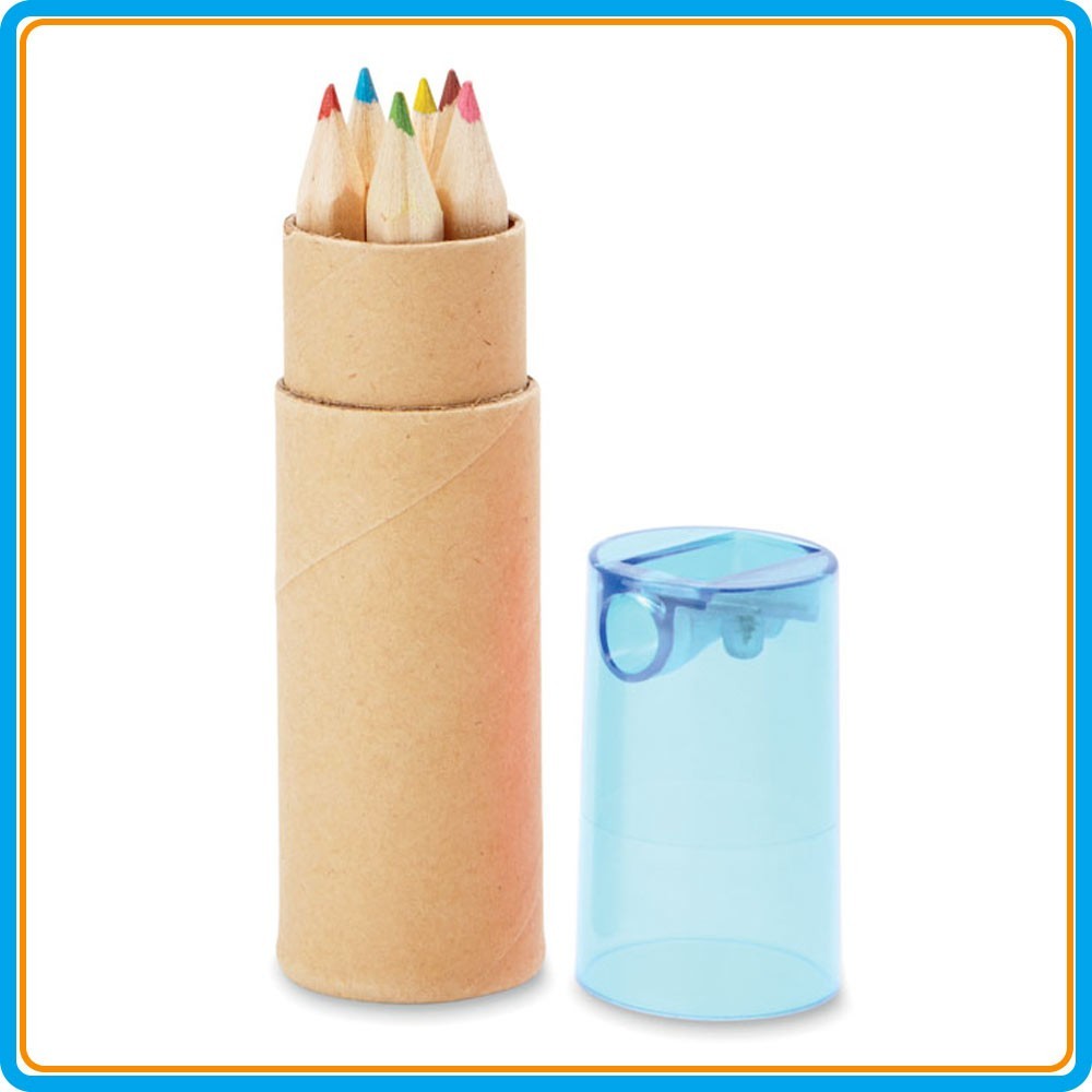 Tube 6 crayons Artist - Bleu