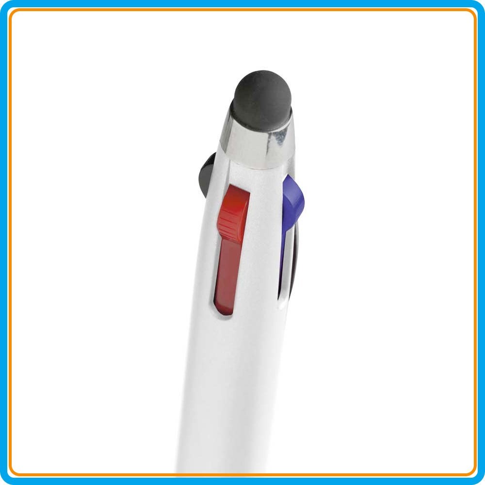 Stylo tactile Triple Touch 4 couleurs - Blanc