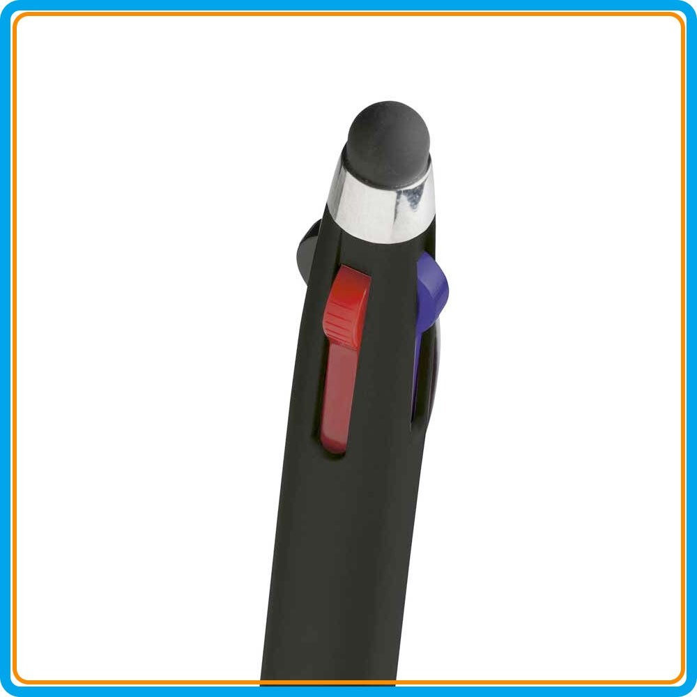 Stylo tactile Triple Touch 4 couleurs - Noir