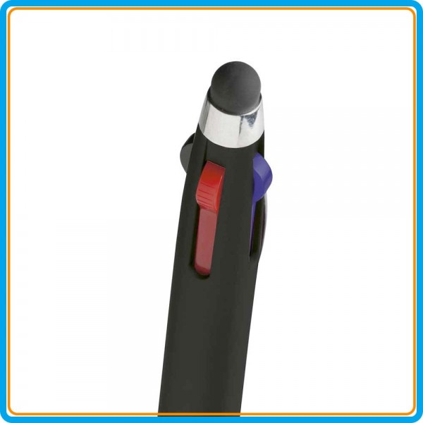 Stylo tactile Triple Touch 4 couleurs - Noir