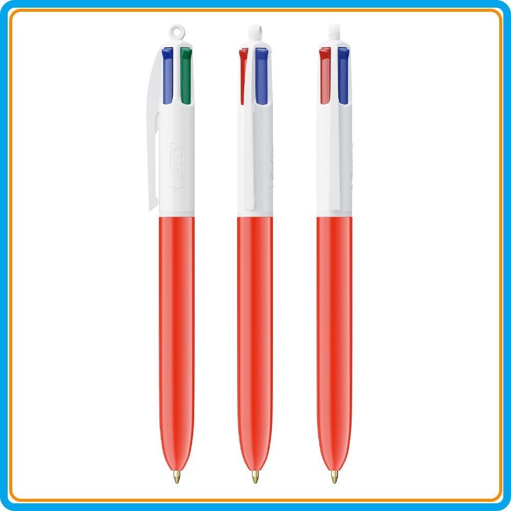 Stylo Bic® 4 couleurs Bille - Blanc rouge