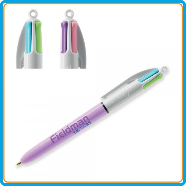 Stylo bille Bic® 4 couleurs fashion - Blanc Rose