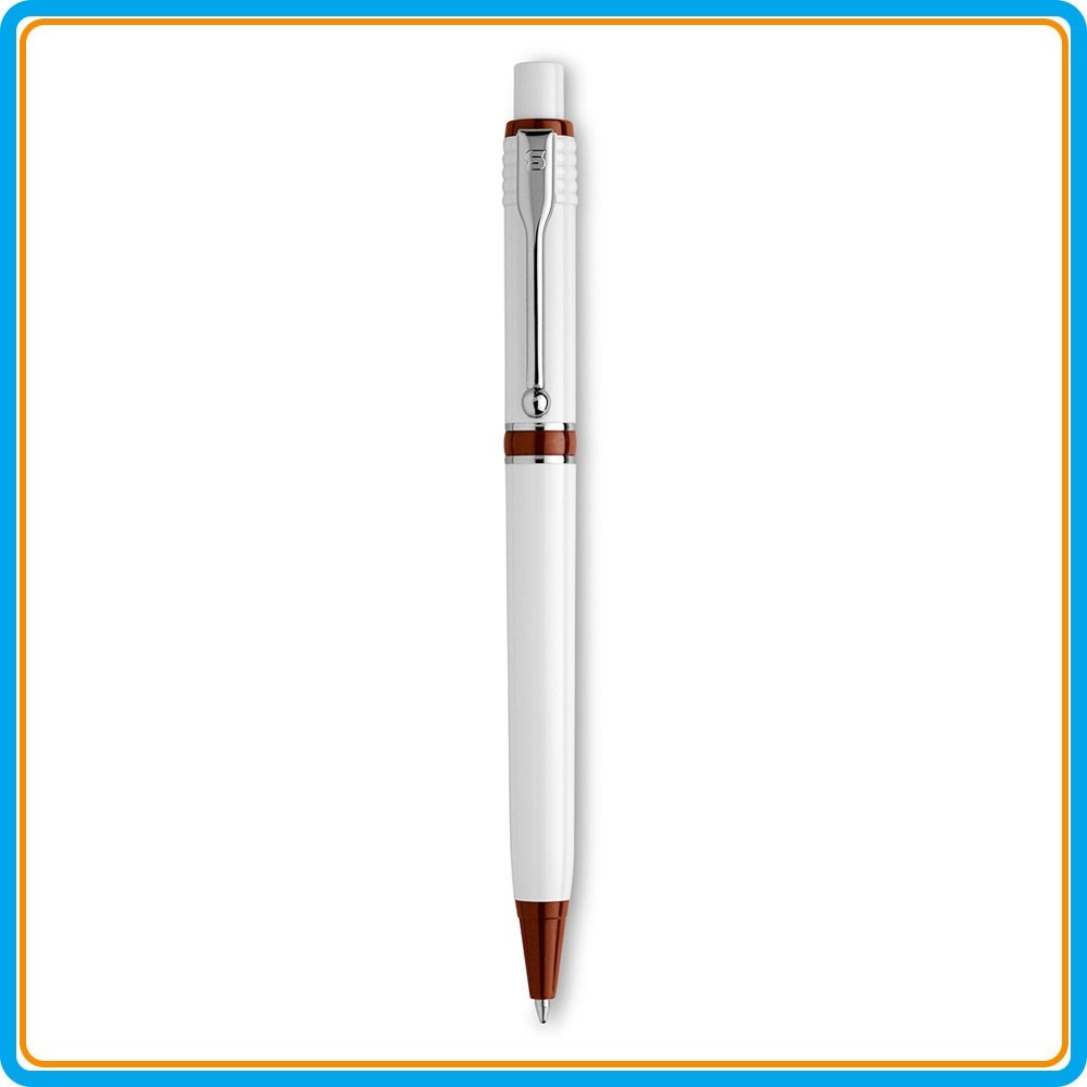 Stylo Raja clip métal publicitaire - Marron