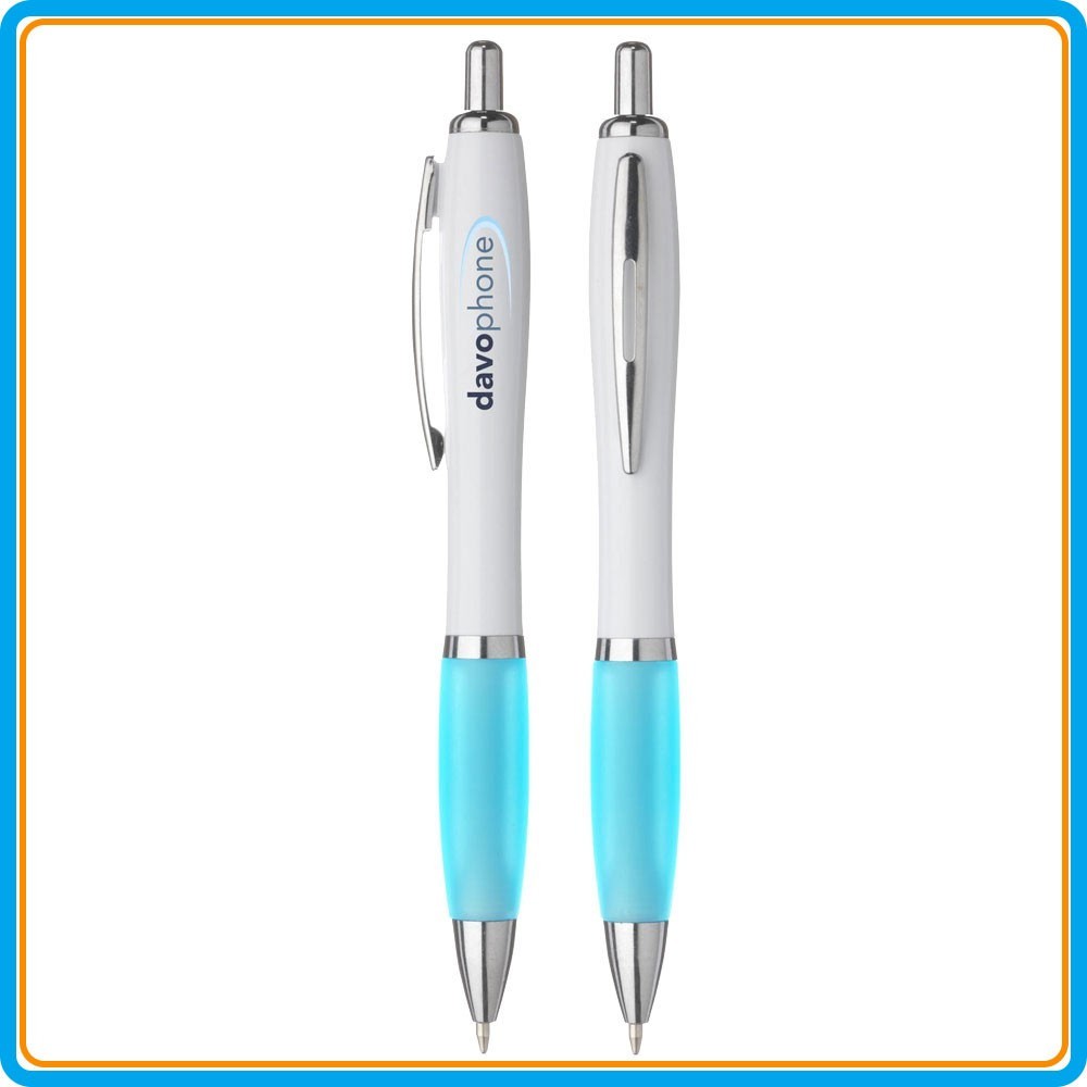 Stylo bille Athos White - Bleu Hawaï