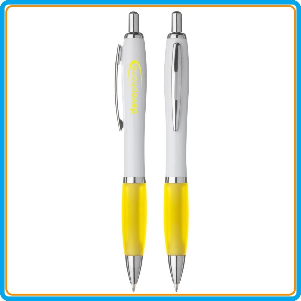 Stylo bille Athos White - Jaune