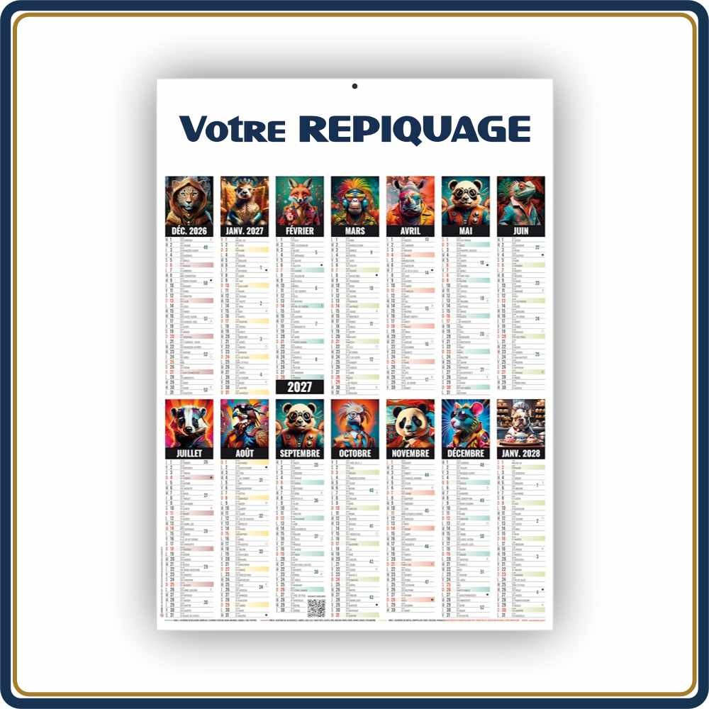 BANCAIRE VERTICAL POP STANDARD SOUPLE - 2027 | Le Calendrier Pub