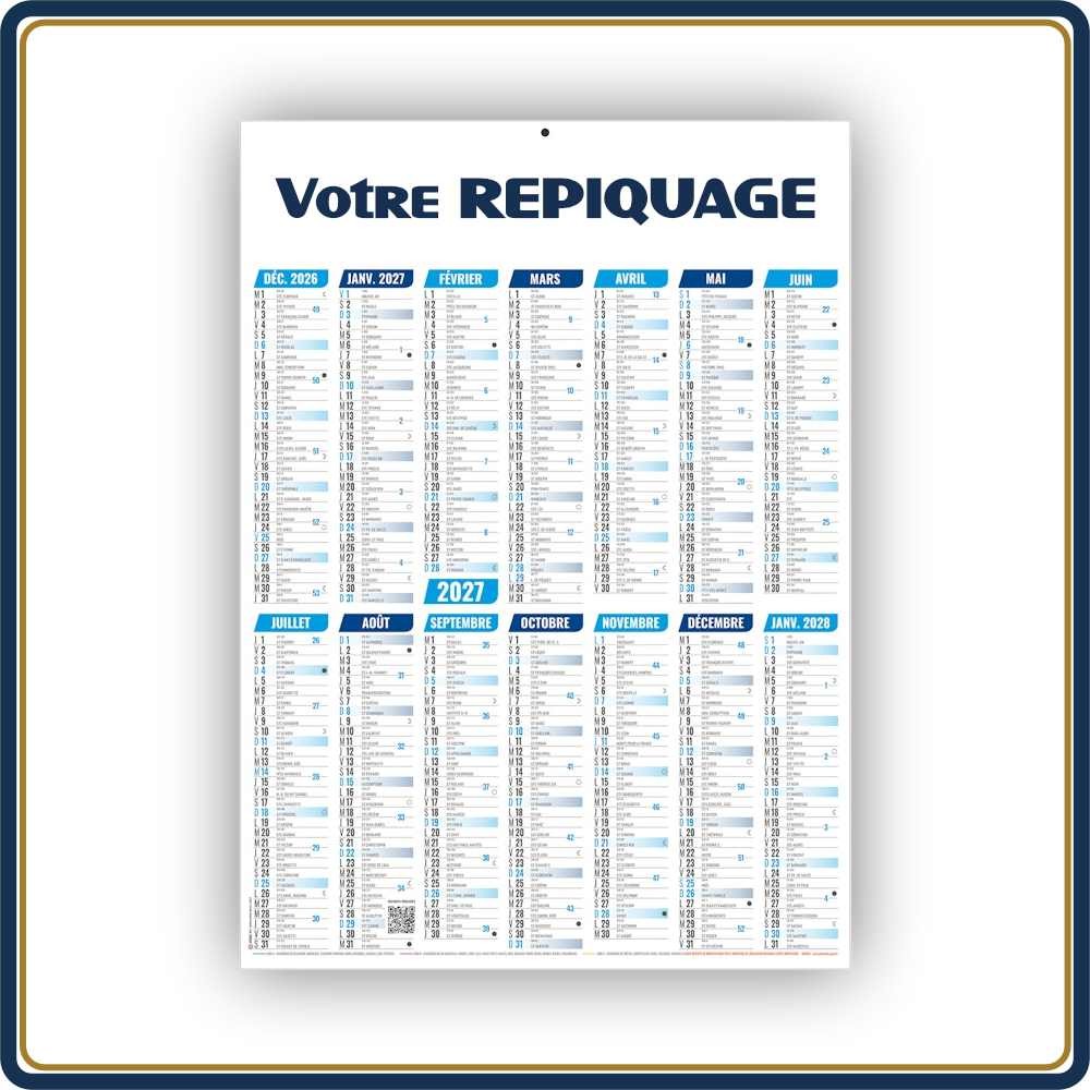 BANCAIRE VERTICAL MARIANNE MEDIUM SOUPLE - 2027 | Le Calendrier Pub
