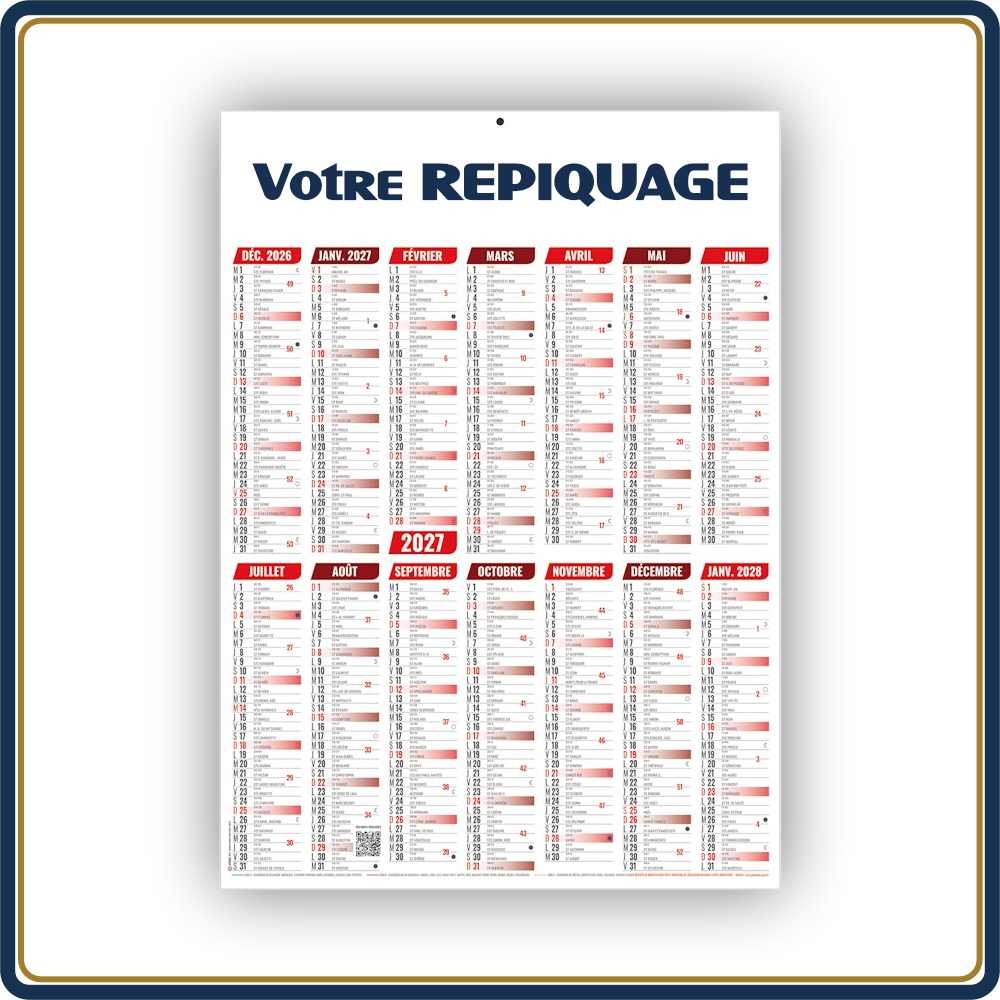 BANCAIRE VERTICAL MARIANNE MEDIUM SOUPLE - 2027 | Le Calendrier Pub