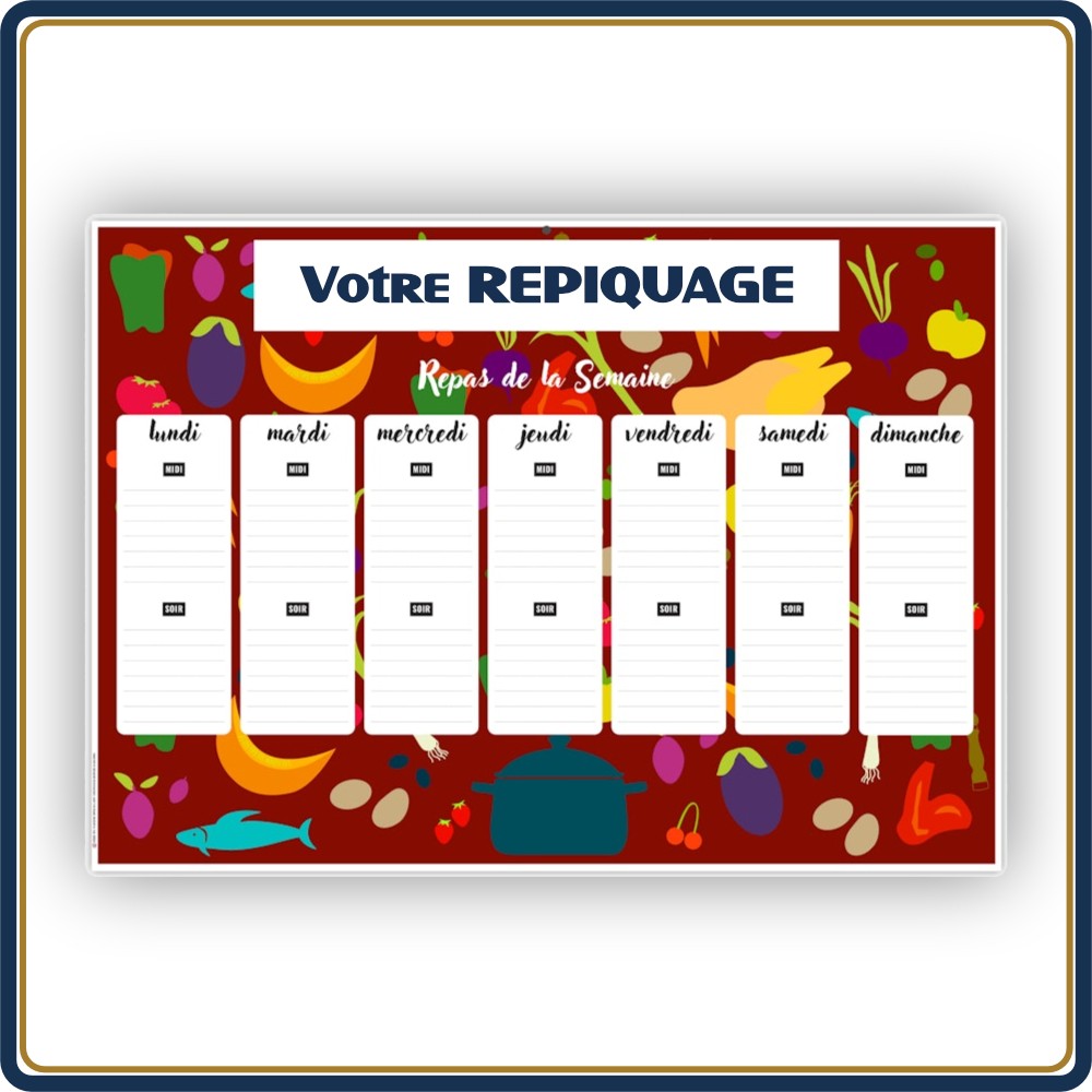 PLANNING REPAS EFFAÇABLE - 2027 | Le Calendrier Pub