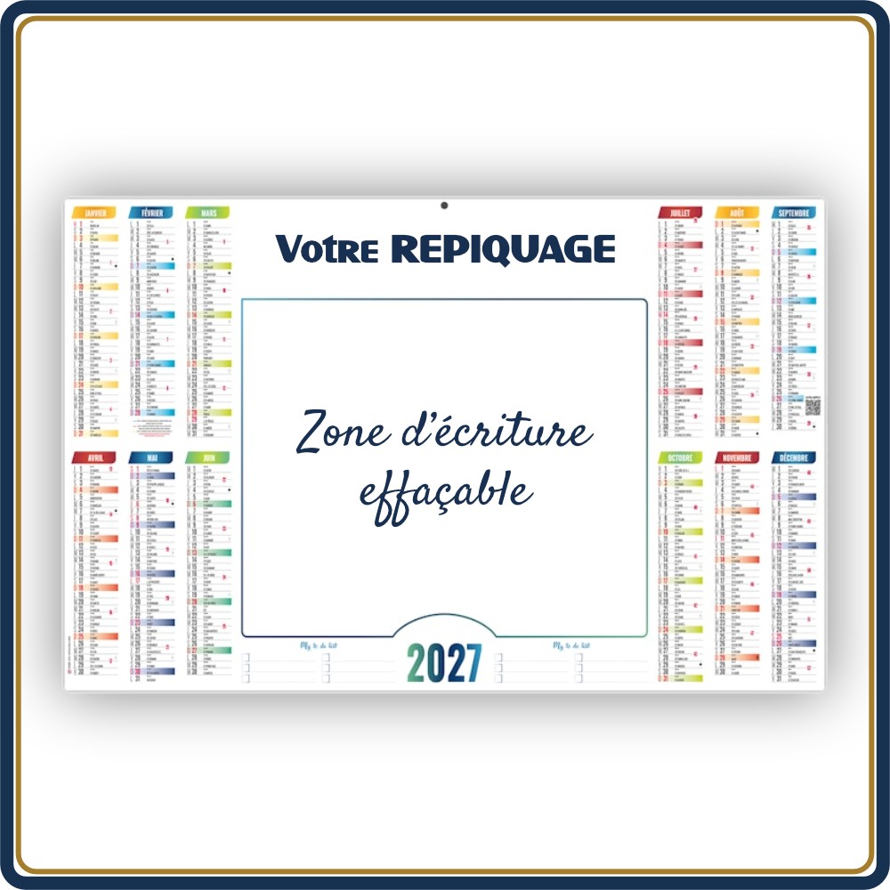 BANCAIRE PLANNING L'EFFAÇABLE MEDIUM RIGIDE - 2027 | Le Calendrier Pub