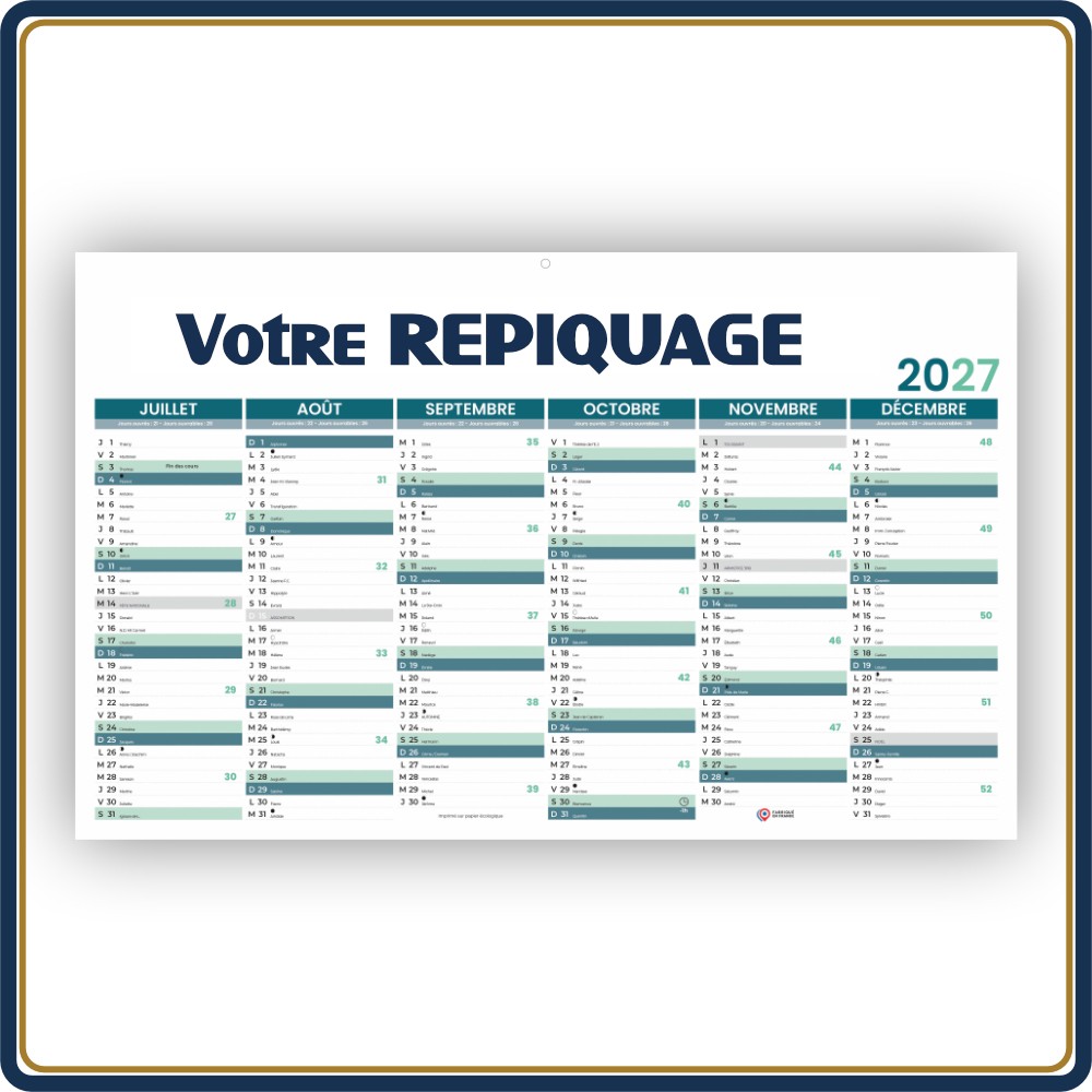 BANCAIRE PLANNING NOTES MAXI EFFAÇABLE RIGIDE - 2027 | Le Calendrier Pub