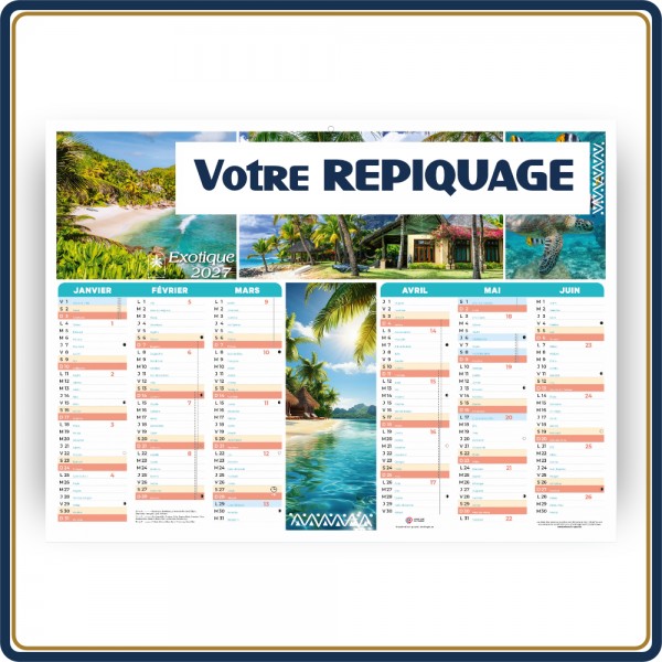 BANCAIRE EXOTIQUE STANDARD RIGIDE - 2027 | Le Calendrier Pub
