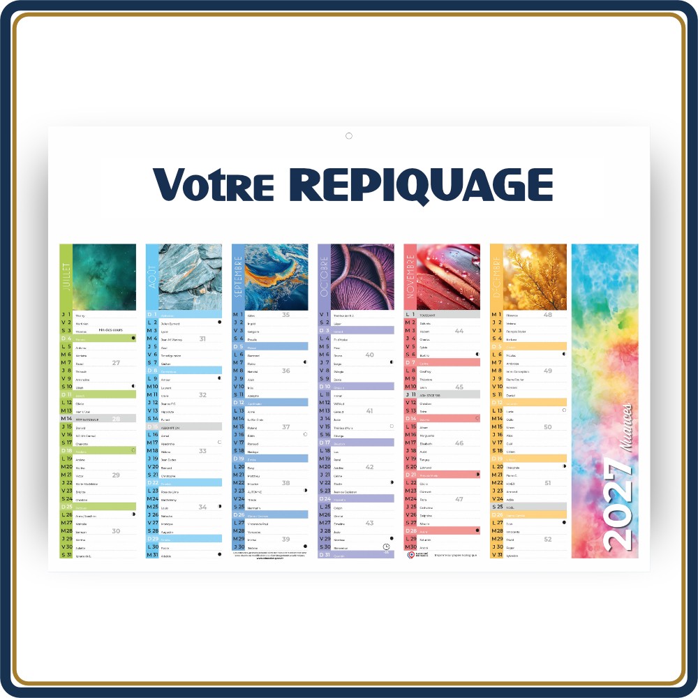 BANCAIRE NUANCES STANDARD RIGIDE - 2027 | Le Calendrier Pub