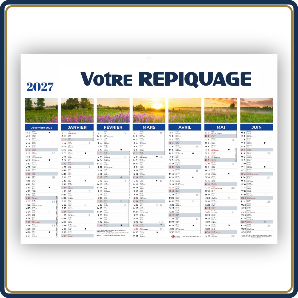 BANCAIRE HORIZON STANDARD RIGIDE - 2027 | Le Calendrier Pub