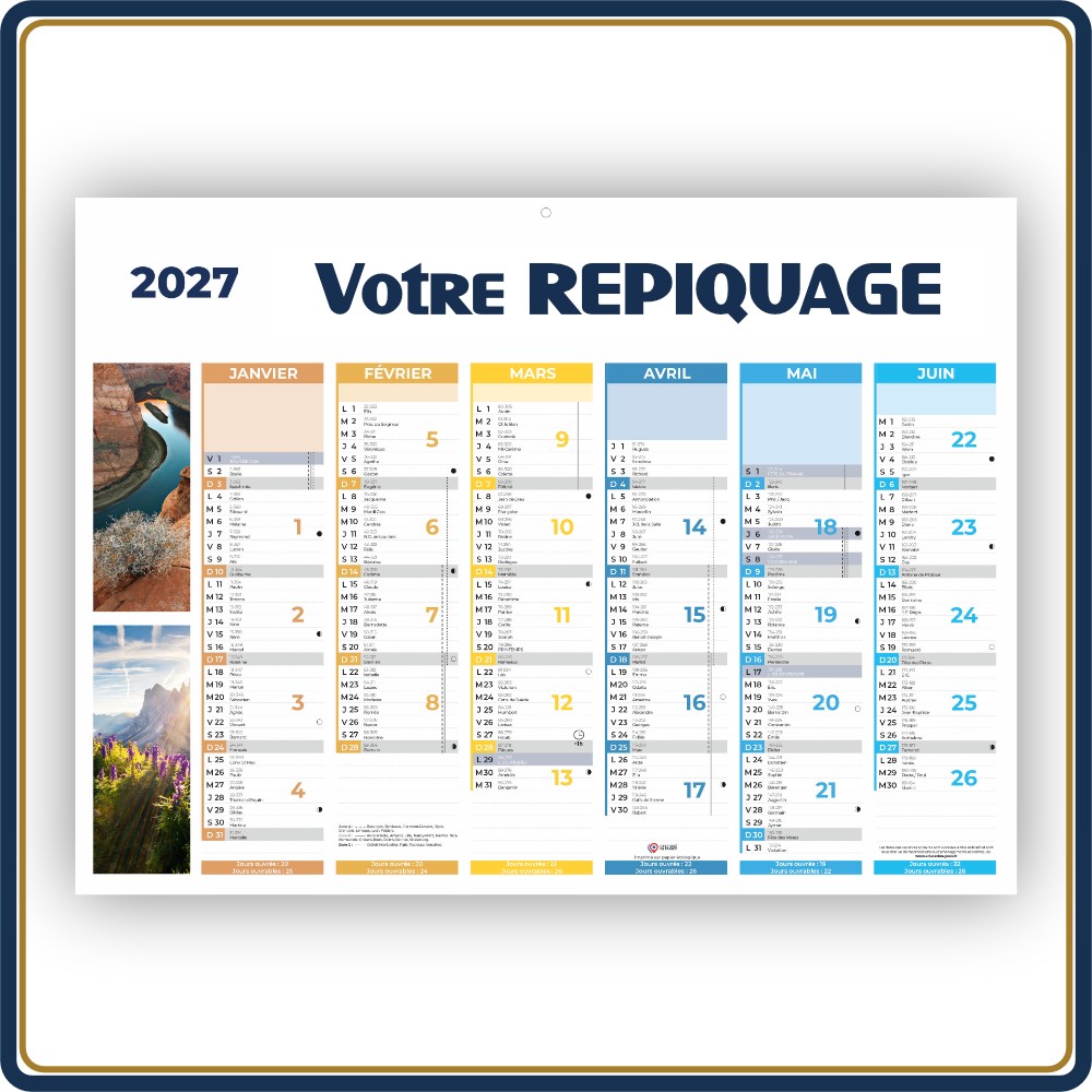 BANCAIRE FOCUS STANDARD RIGIDE - 2027 | Le Calendrier Pub