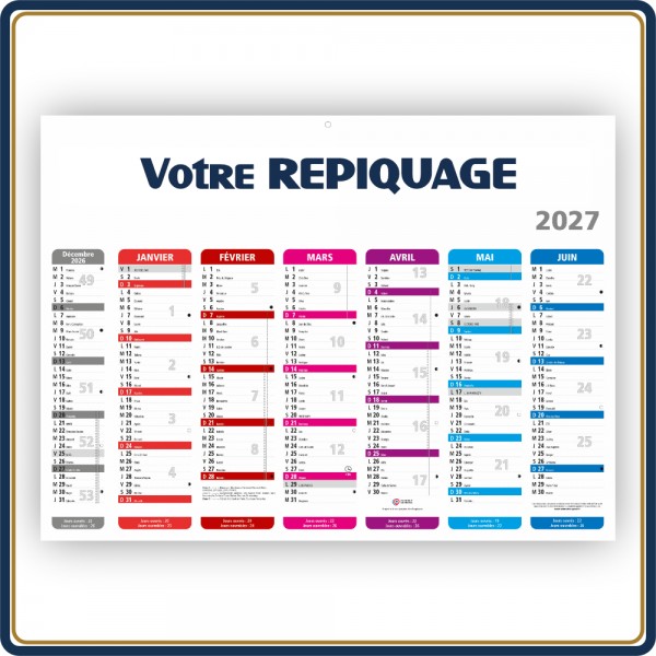 BANCAIRE ECO PLANNING STANDARD RIGIDE - 2027 | Le Calendrier Pub