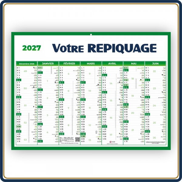 BANCAIRE ECO STANDARD RIGIDE - 2027 | Le Calendrier Pub