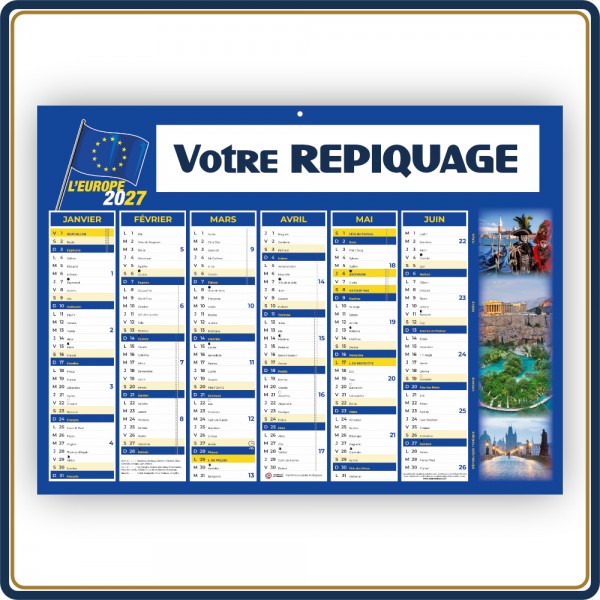 BANCAIRE EUROPE STANDARD RIGIDE - 2027 | Le Calendrier Pub