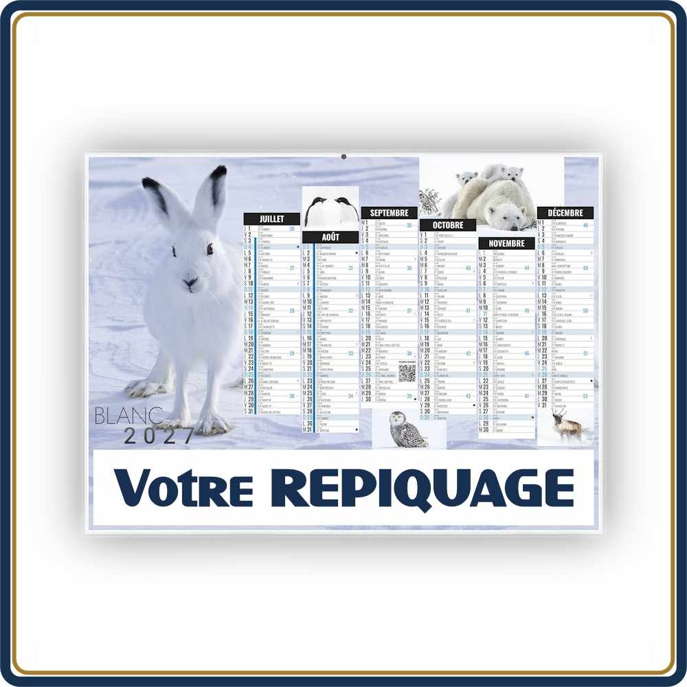 BANCAIRE BLANC POLAIRE MEDIUM RIGIDE - 2027 | Le Calendrier Pub