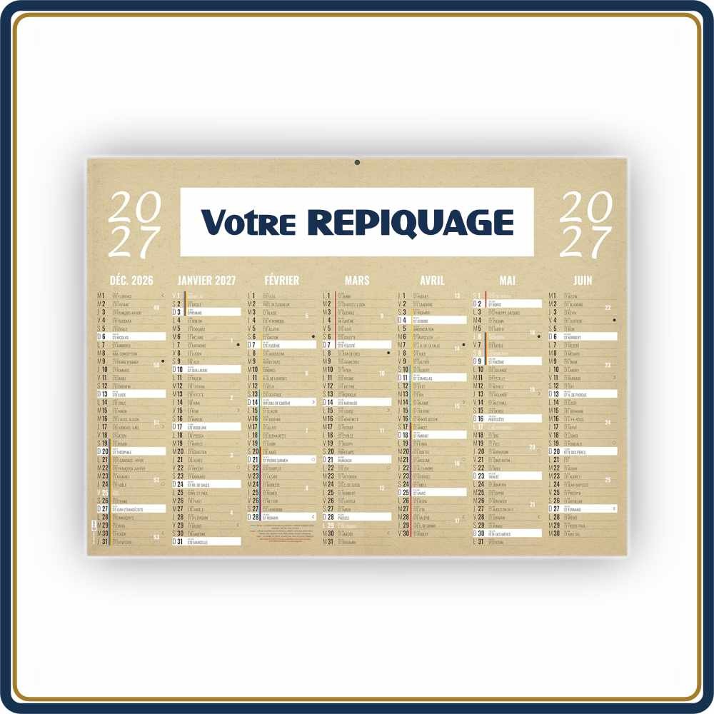 BANCAIRE KRAFT MINI RIGIDE - 2027 | Le Calendrier Pub