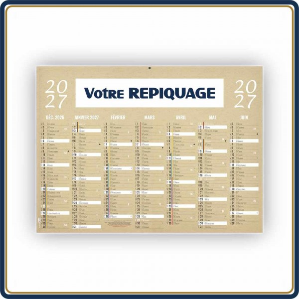 BANCAIRE KRAFT MINI RIGIDE - 2027 | Le Calendrier Pub