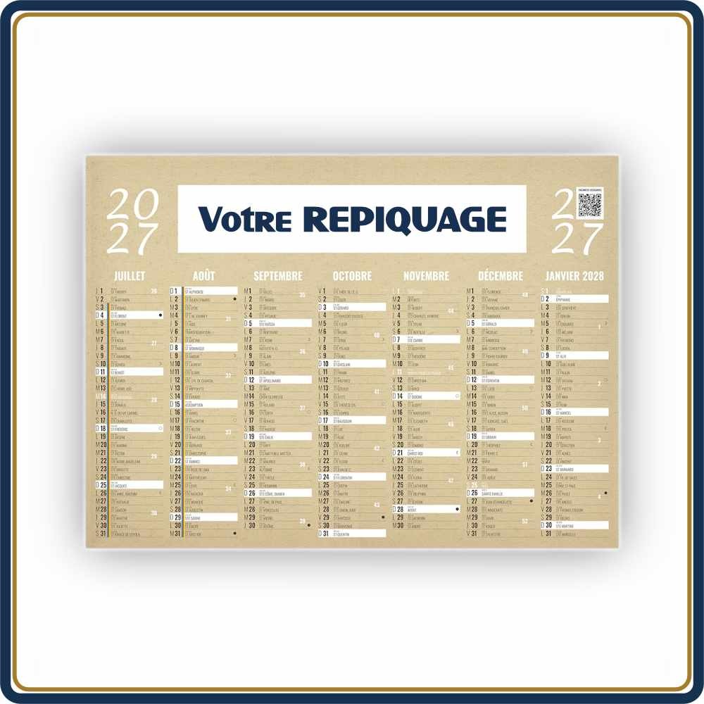 BANCAIRE KRAFT MINI RIGIDE - 2027 | Le Calendrier Pub