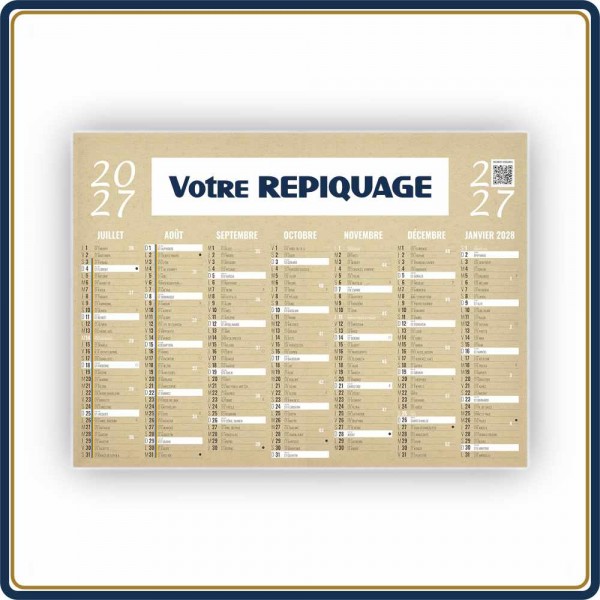 BANCAIRE KRAFT MINI RIGIDE - 2027 | Le Calendrier Pub