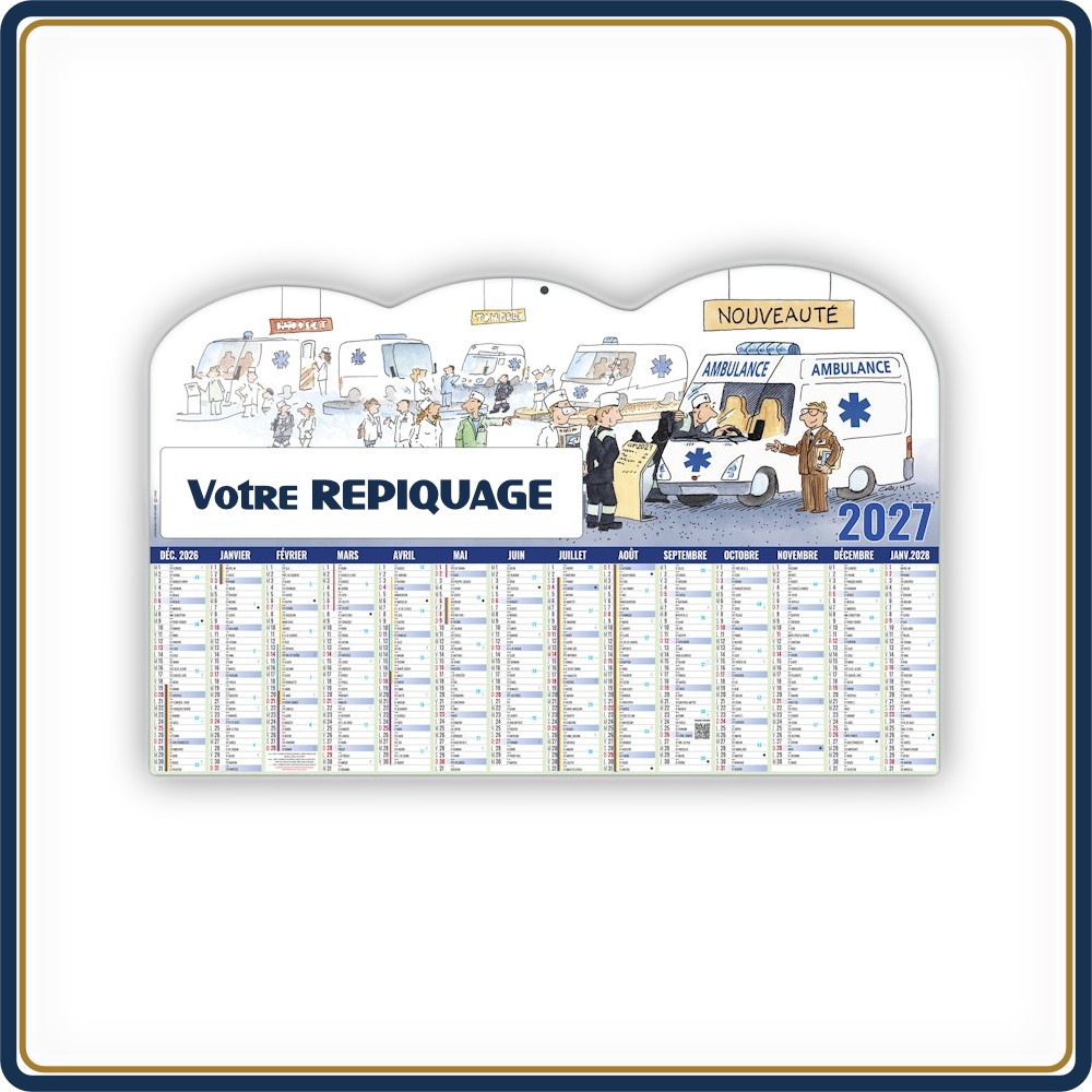 BANCAIRE L'AMBULANCIER MAXI DÉCOUPÉ RIGIDE - 2027 | Le Calendrier Pub