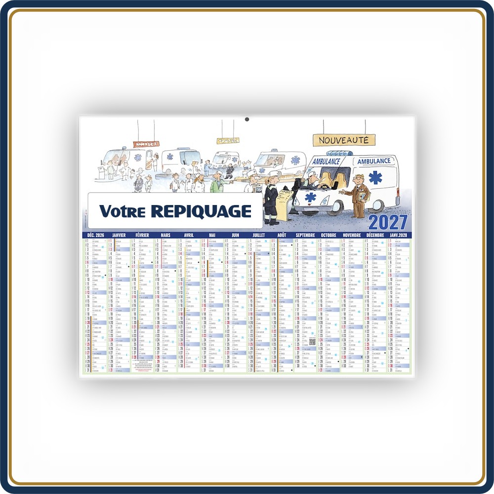 BANCAIRE L'AMBULANCIER MEDIUM SOUPLE - 2027 | Le Calendrier Pub