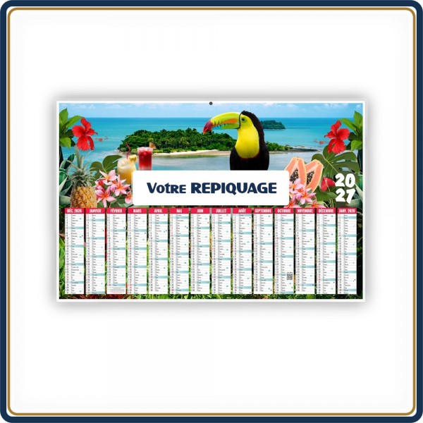 BANCAIRE TROPICAL MAXI RIGIDE - 2027 | Le Calendrier Pub