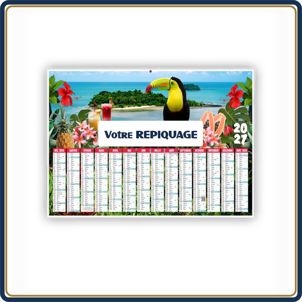 BANCAIRE TROPICAL MEDIUM RIGIDE - 2027 | Le Calendrier Pub