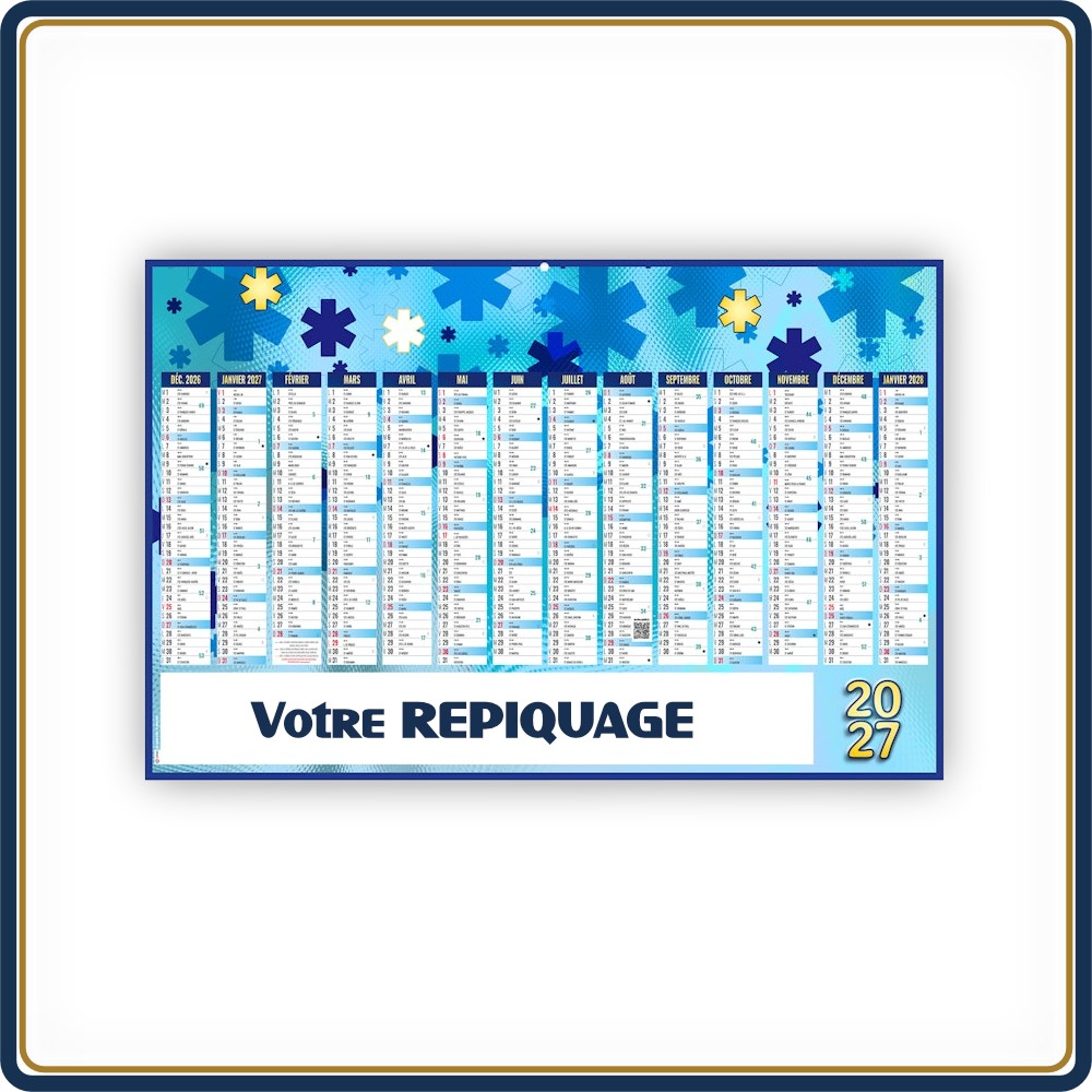 BANCAIRE CROIX BLEUE MAXI RIGIDE - 2027 | Le Calendrier Pub