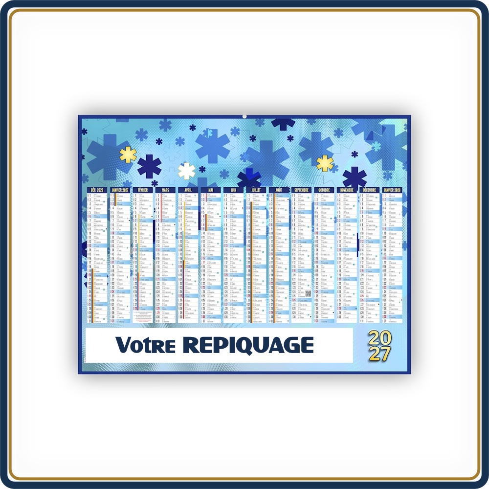 BANCAIRE CROIX BLEUE MEDIUM SOUPLE - 2027 | Le Calendrier Pub