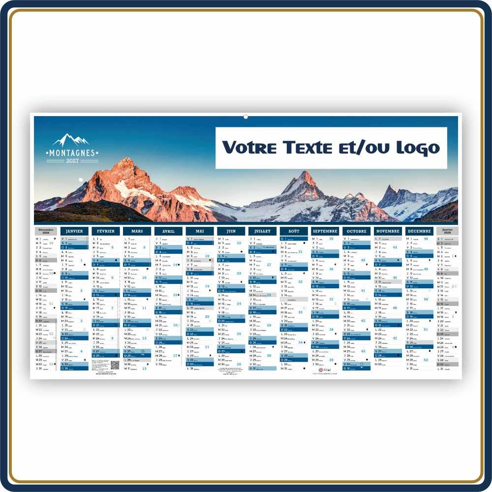 BANCAIRE MONTAGNE MAXI RIGIDE - 2027 | Le Calendrier Pub
