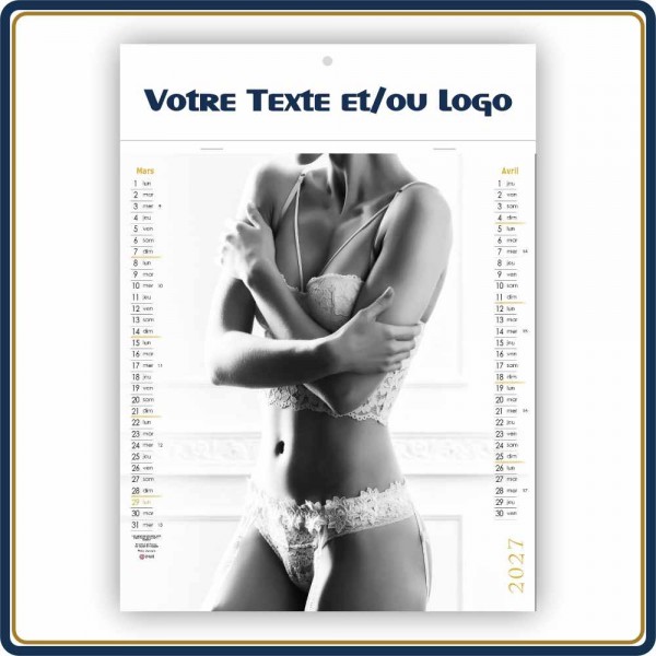 BLOC ILLUSTRÉ AGRAFÉ SANS DESSOUS DESSUS 7 FEUILLETS - 2027 | Le Calendrier Pub