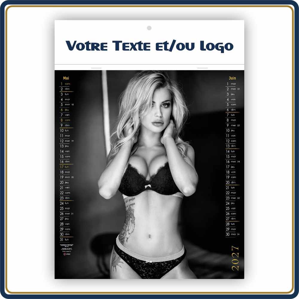 BLOC ILLUSTRÉ AGRAFÉ SANS DESSOUS DESSUS 7 FEUILLETS - 2027 | Le Calendrier Pub