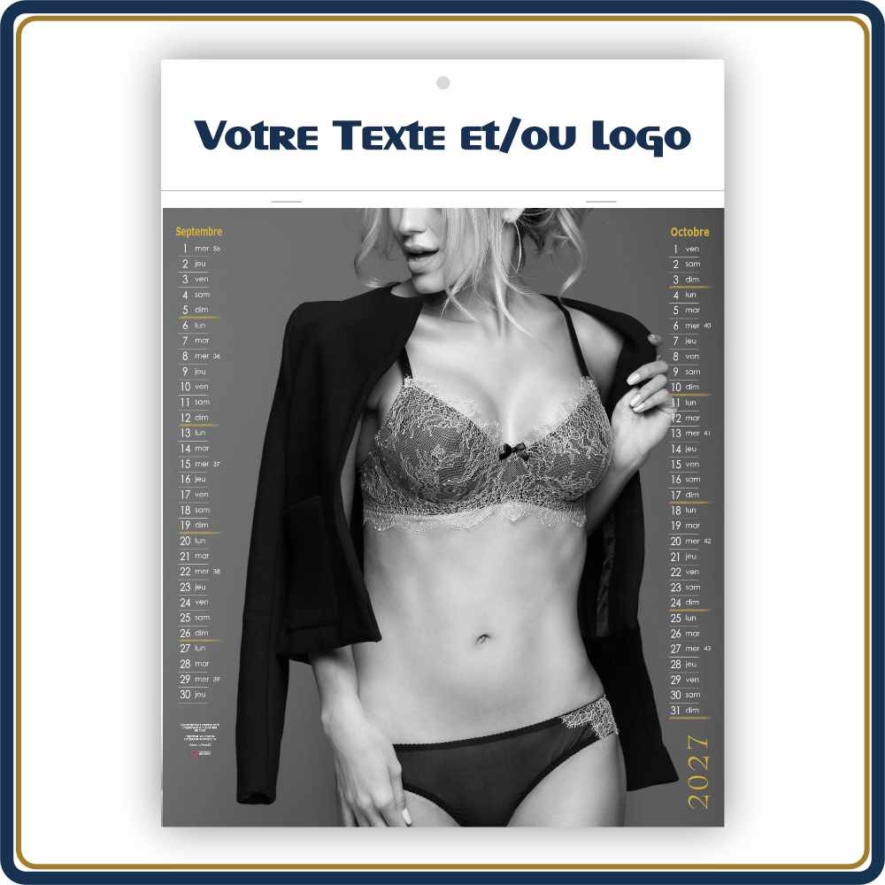 BLOC ILLUSTRÉ AGRAFÉ SANS DESSOUS DESSUS 7 FEUILLETS - 2027 | Le Calendrier Pub