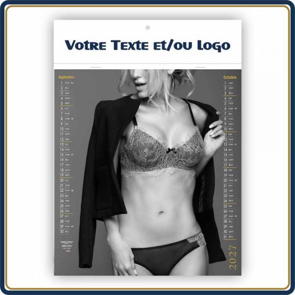BLOC ILLUSTRÉ AGRAFÉ SANS DESSOUS DESSUS 7 FEUILLETS - 2027 | Le Calendrier Pub