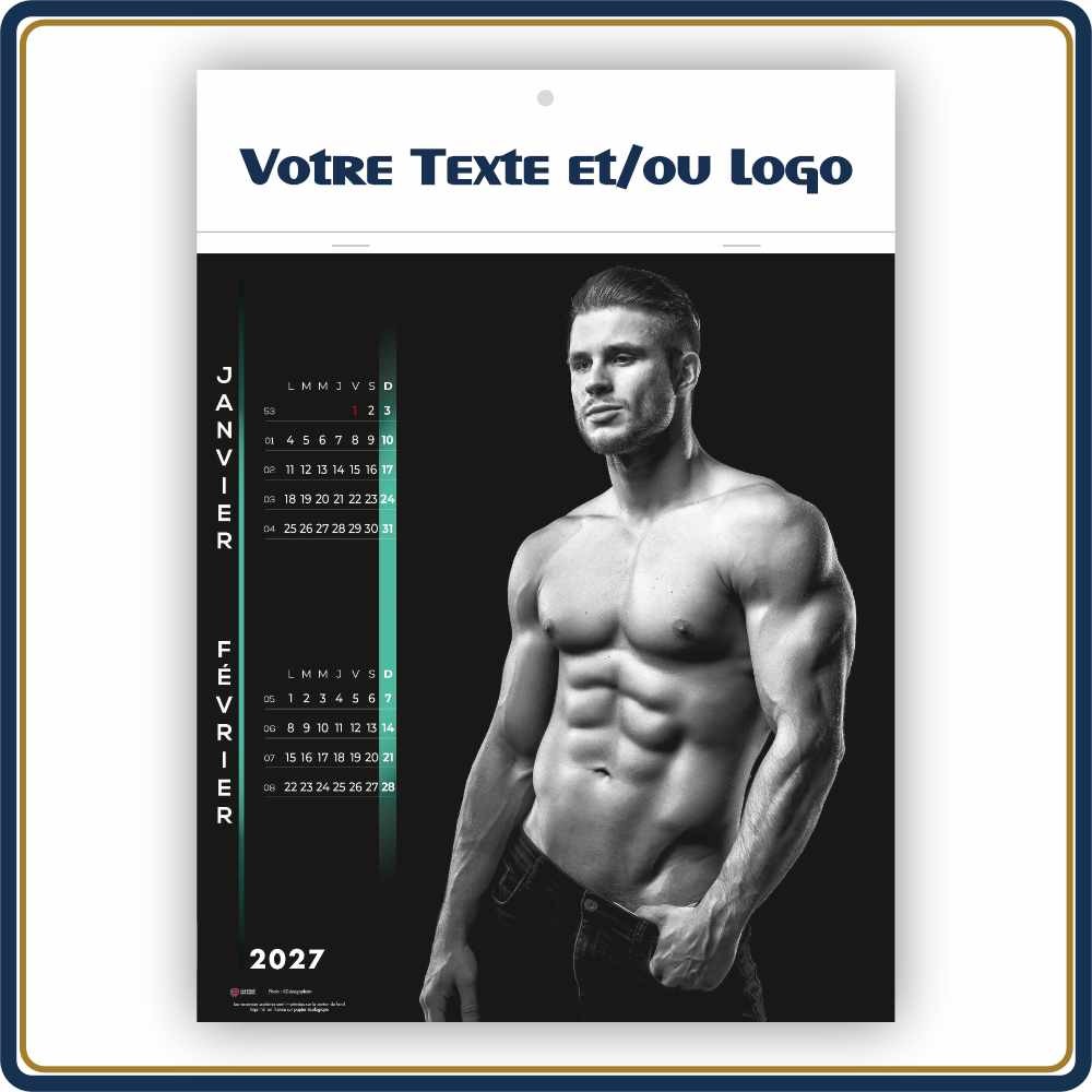 BLOC ILLUSTRÉ AGRAFÉ MEN 7 FEUILLETS - 2027 | Le Calendrier Pub