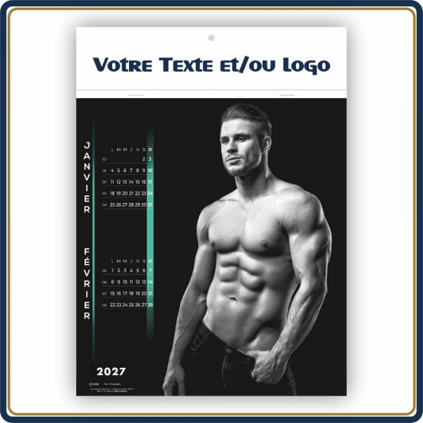 BLOC ILLUSTRÉ AGRAFÉ MEN 7 FEUILLETS - 2027 | Le Calendrier Pub