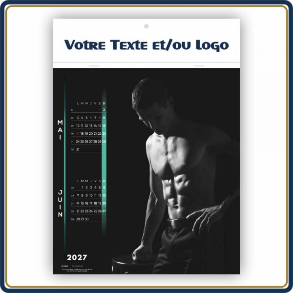 BLOC ILLUSTRÉ AGRAFÉ MEN 7 FEUILLETS - 2027 | Le Calendrier Pub