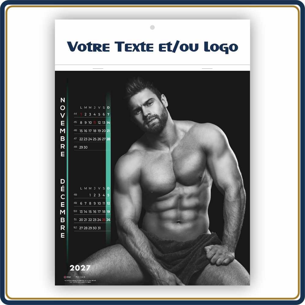 BLOC ILLUSTRÉ AGRAFÉ MEN 7 FEUILLETS - 2027 | Le Calendrier Pub