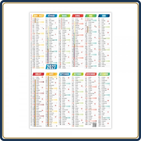 CALENDRIER DE POCHE ARTHUR - 2027 | Le Calendrier Pub