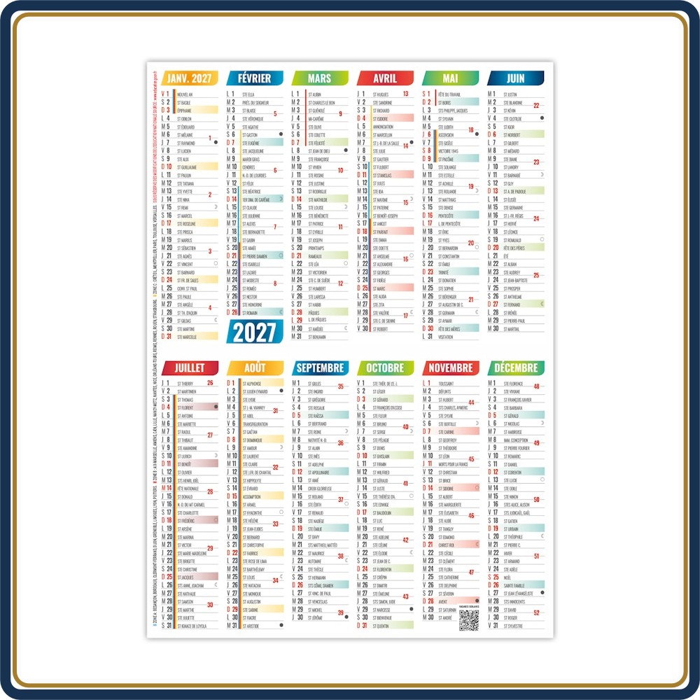 CALENDRIER DE POCHE LOÏC - 2027 | Le Calendrier Pub
