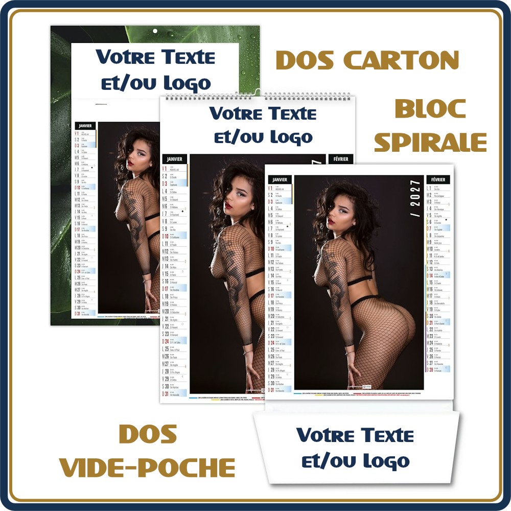 BLOC ILLUSTRÉ AGRAFÉ CARMEN 6 FEUILLETS - 2027 | Le Calendrier Pub