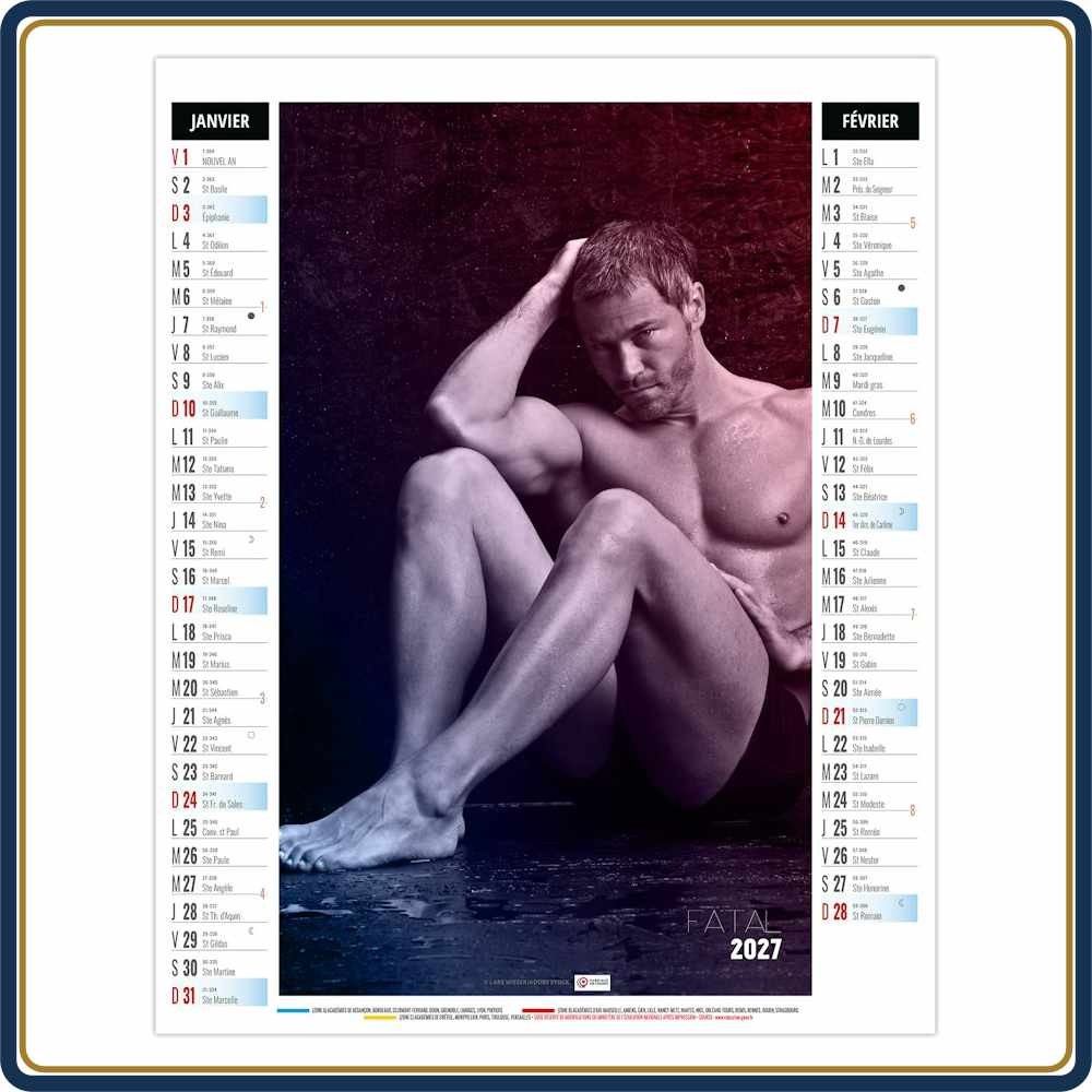 BLOC ILLUSTRÉ AGRAFÉ EROS 6 FEUILLETS - 2027 | Le Calendrier Pub