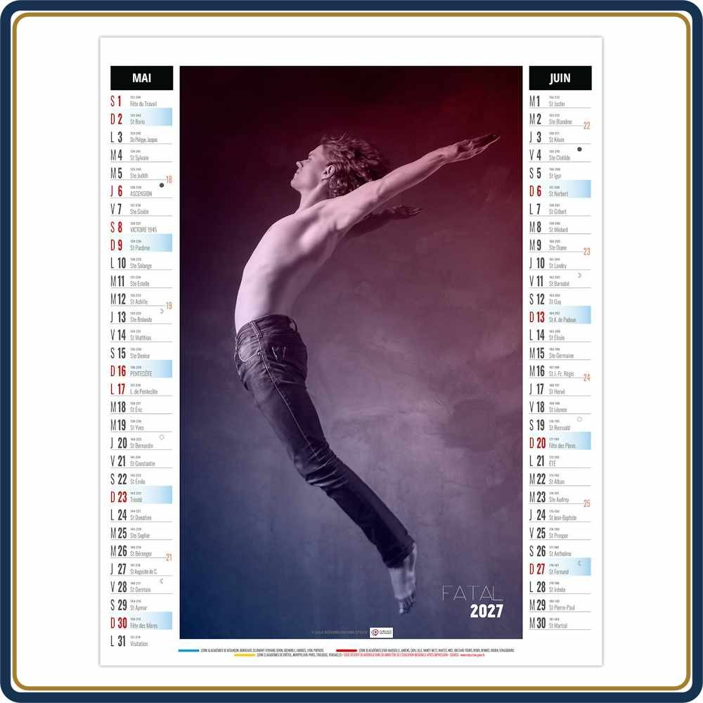 BLOC ILLUSTRÉ AGRAFÉ EROS 6 FEUILLETS - 2027 | Le Calendrier Pub