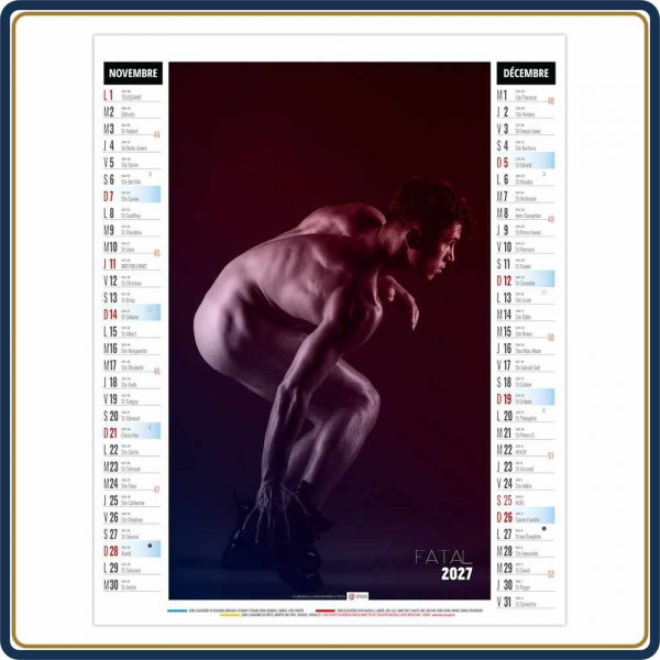 BLOC ILLUSTRÉ AGRAFÉ EROS 6 FEUILLETS - 2027 | Le Calendrier Pub