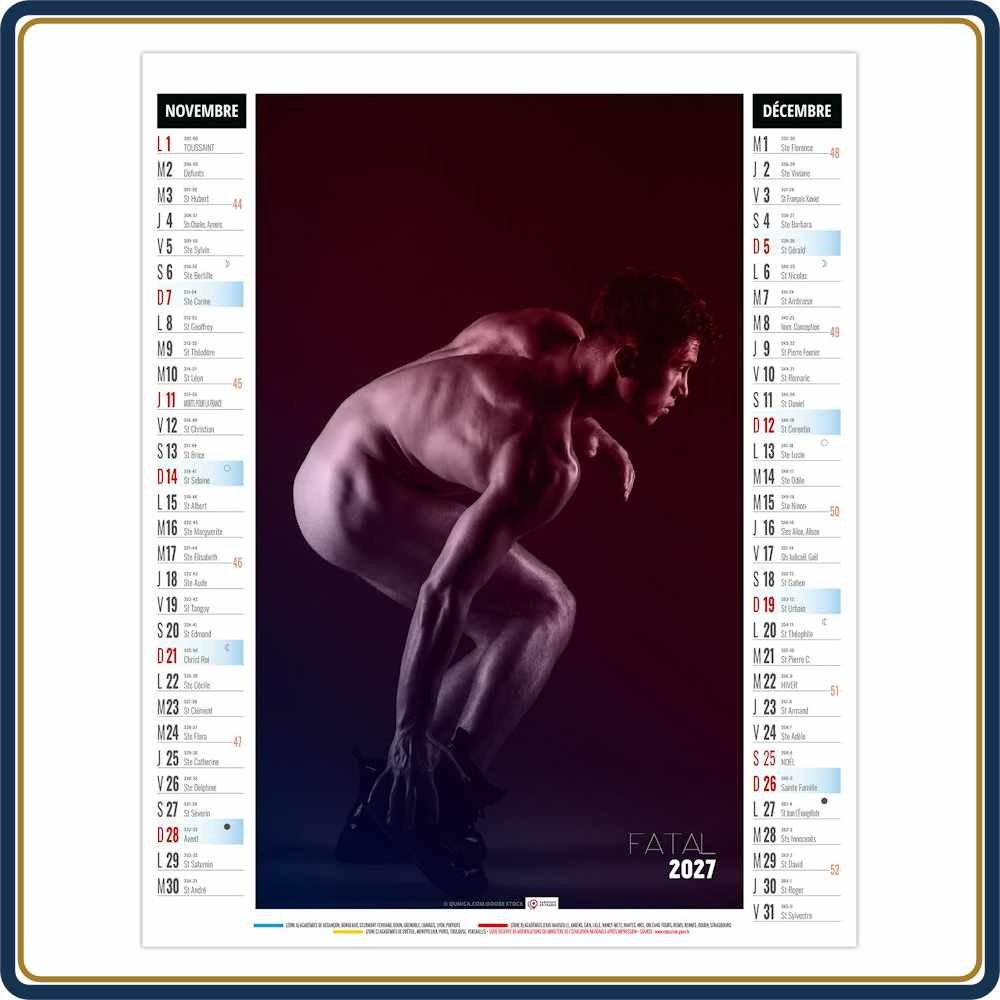 BLOC SPIRALE EROS 6 FEUILLETS - 2027 | Le Calendrier Pub
