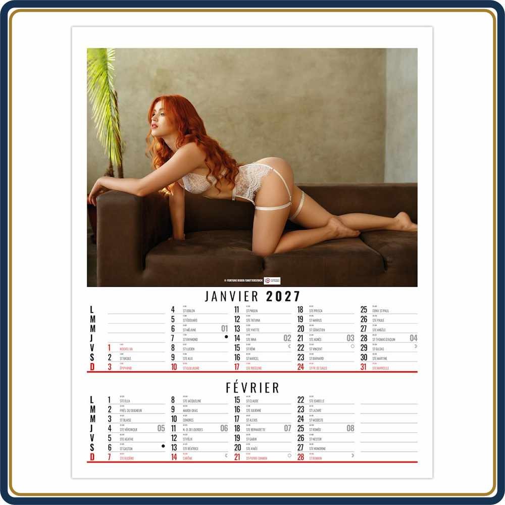 BLOC ILLUSTRÉ AGRAFÉ OPHÉLIE 6 FEUILLETS - 2027 | Le Calendrier Pub
